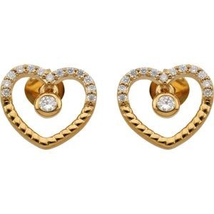 Boucles D'oreilles Plaqué Or Cœur Zirconium 11mm