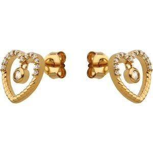 Boucles D'oreilles Plaqué Or Cœur Zirconium 11mm