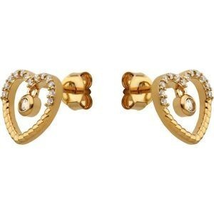 Boucles D'oreilles Plaqué Or Cœur Zirconium 11mm