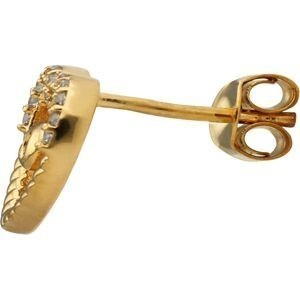 Boucles D'oreilles Plaqué Or Cœur Zirconium 11mm
