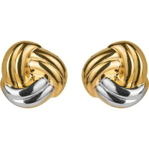 Boucles D'oreilles Or 375 Bicolore Nœud 8.5mm Fermoir Or 375 Sicilone