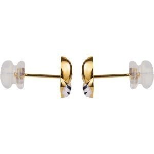 Boucles D'oreilles Or 375 Bicolore Nœud 8.5mm Fermoir Or 375 Sicilone