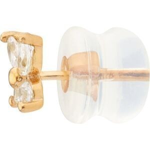 Boucles D'oreilles Or 375 Papillon Zirconium 5.2*4.7mm Fermoir Or 375 Silicone