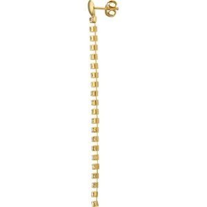 Boucles D'oreilles Plaqué Or Cristal Blanc Pendant 7mm