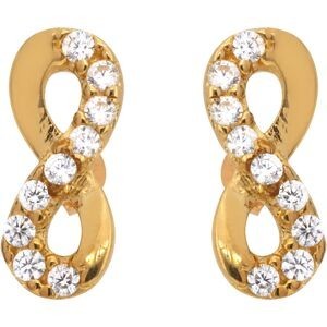 Boucles D'oreilles Or 375 Infini Zirconium 4*8mm Fermoir Or 375 Sicilone