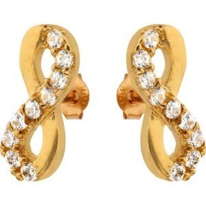 Boucles D'oreilles Or 375 Infini Zirconium 4*8mm Fermoir Or 375 Sicilone