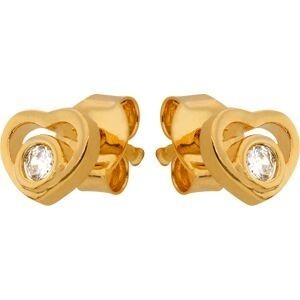 Boucles D'oreilles Plaqué Or Cœur Zirconium 6mm
