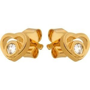 Boucles D'oreilles Plaqué Or Cœur Zirconium 6mm
