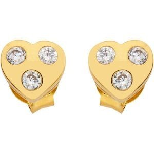 Boucles D'oreilles Plaqué Or Cœur Zirconium 5.8*5.3mm