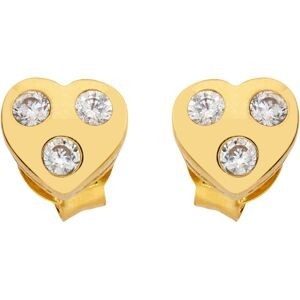 Boucles D'oreilles Plaqué Or Cœur Zirconium 5.8*5.3mm