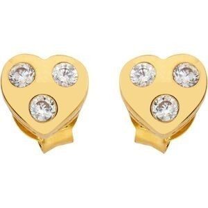 Boucles D'oreilles Plaqué Or Cœur Zirconium 5.8*5.3mm