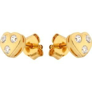Boucles D'oreilles Plaqué Or Cœur Zirconium 5.8*5.3mm