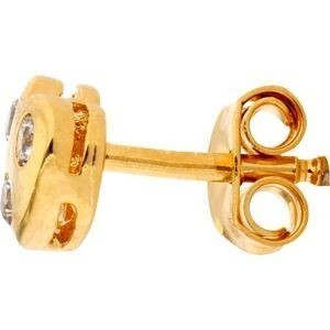 Boucles D'oreilles Plaqué Or Cœur Zirconium 5.8*5.3mm