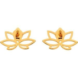 Boucles D'oreilles Plaqué Or Fleur De Lotus 15*10mm