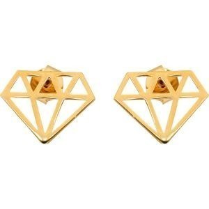 Boucles D'oreilles Plaqué Or Forme Diamant 10*13mm