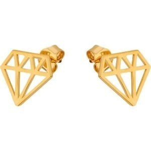 Boucles D'oreilles Plaqué Or Forme Diamant 10*13mm