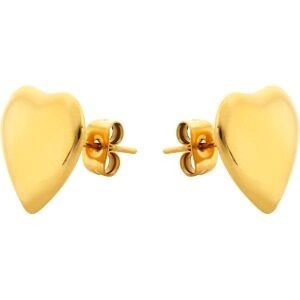 Boucles D'oreilles Acier Jaune Cœur 16*14mm