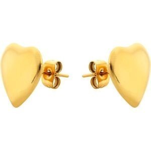 Boucles D'oreilles Acier Jaune Cœur 16*14mm