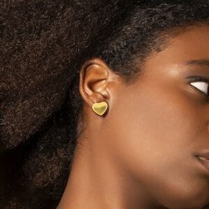 Boucles D'oreilles Acier Jaune Cœur 16*14mm