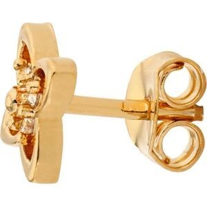 Boucles D'oreilles Plaqué Or Fleur 8mm Zirconium 2mm