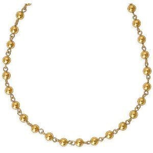 Collier Plaqué Or Grain D'or 6mm 45cm