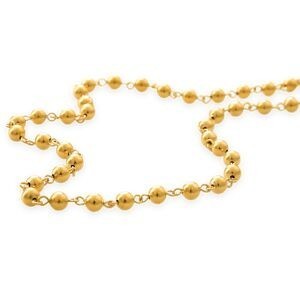 Collier Plaqué Or Grain D'or 6mm 45cm