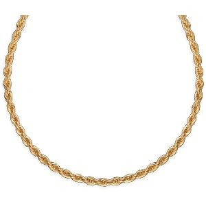 Collier Plaqué Or Maille Corde 4mm 70cm