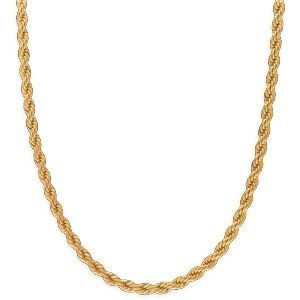 Collier Plaqué Or Maille Corde 4mm 70cm