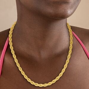 Collier Plaqué Or Maille Corde 4mm 70cm