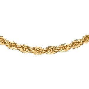 Collier Plaqué Or Maille Corde 4mm 70cm
