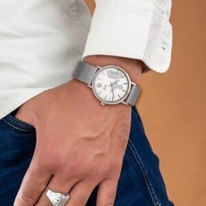 Montre Unisexe G97 36mm Cad Arg Blanc Guadeloupe Argenté Brac Mesh Argenté 17.5mm 3atm