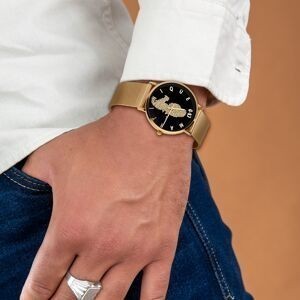 Montre Unisexe G97 36mm Cad Doré Noir Gravure Martinique Dorée Brac Mesh Doré 17.5mm 3atm
