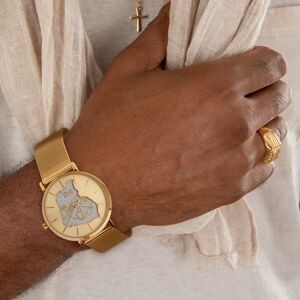 Montre Homme G97 36mm Cad Doré Carte Guyane Arg Toucan Doré Brac Mesh Doré 17.5mm 3atm
