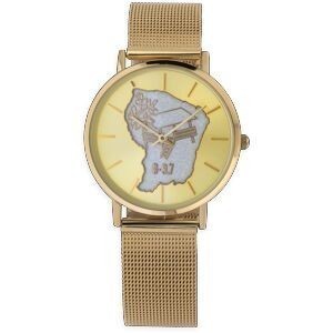 Montre Homme G97 36mm Cad Doré Carte Guyane Arg Carbet Doré Brac Mesh Doré 17.5mm 3atm