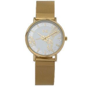 Montre Homme G97 36mm Cadran Doré Blanc Argenté Colibri Doré Brac Mesh Doré 17.5mm 3atm