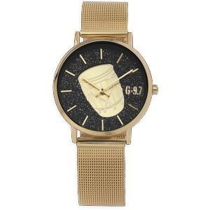 Montre Homme G97 36mm Cadtran Doré Noir Gwoka Doré Brac Mesh Doré 17.5mm 3atm