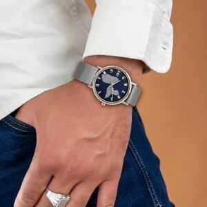 Montre Unisexe G97 36mm Cad Arg Bleu Guadeloupe Argenté Brac Mesh Argenté 17.5mm 3atm