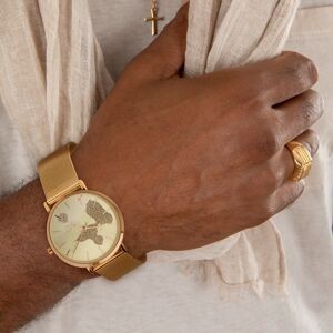 Montre Unisexe G97 36mm Cadran Doré Carte Guadeloupe Doré Brac Mesh Doré 17.5mm 3atm