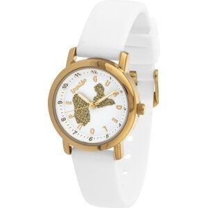 Montre Enfant Carte Guadeloupe Doré Cadran Blanc 28mm Brac Caoutchouc Blanc 3 Atm