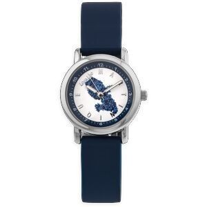 Montre Enfant Carte Martinique Bleu Cadran Blanc 28mm Brac Caoutchouc Bleu 3 Atm