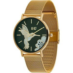 Montre Homme G97 36mm Cadran Noir Colibri Brac Mesh Doré 18mm 3 ATM