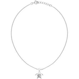 Chaîne Cheville Argent 925 25  à 27cm Tortue 10*11mm