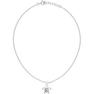 Chaîne Cheville Argent 925 25  à 27cm Tortue 10*11mm