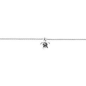 Chaîne Cheville Argent 925 25  à 27cm Tortue 10*11mm