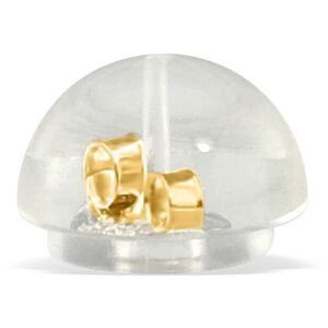 Fermoir Boucles D'oreilles Or 375 Et Silicone 5mm