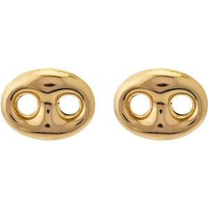 Boucles D'oreilles Or 750 Grain De Café 6*8mm Fermoir Or 375 Silicone