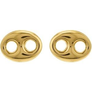 Boucles D'oreilles Or 750 Grain De Café 9.5*11.5mm Fermoir Or 375 Silicone