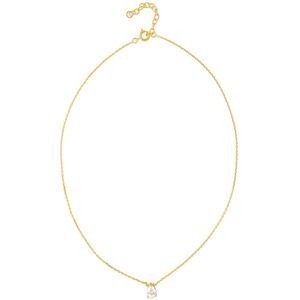 Collier Plaqué Or Goutte Zirconium 5*7mm Chaîne Forçat 1.2mm 38  à 42mm