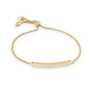 Bracelet Acier Jaune Motif Cristal 38*4.5mm 18  à 20cm Coulissant