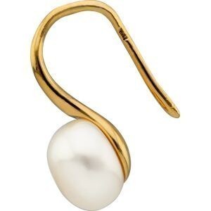 Boucles D'oreilles Plaqué Or Perle Culture Bouton 8mm Pendant 15mm